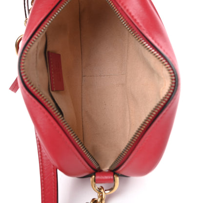 Gucci Calfskin Matelasse Mini GG Marmont Chain Shoulder Bag Hibiscus Red 5 of 10