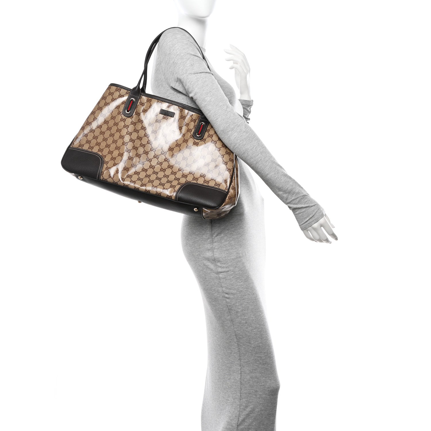 Gucci Crystal Monogram Large Princy Tote Dark Brown 2 of 11