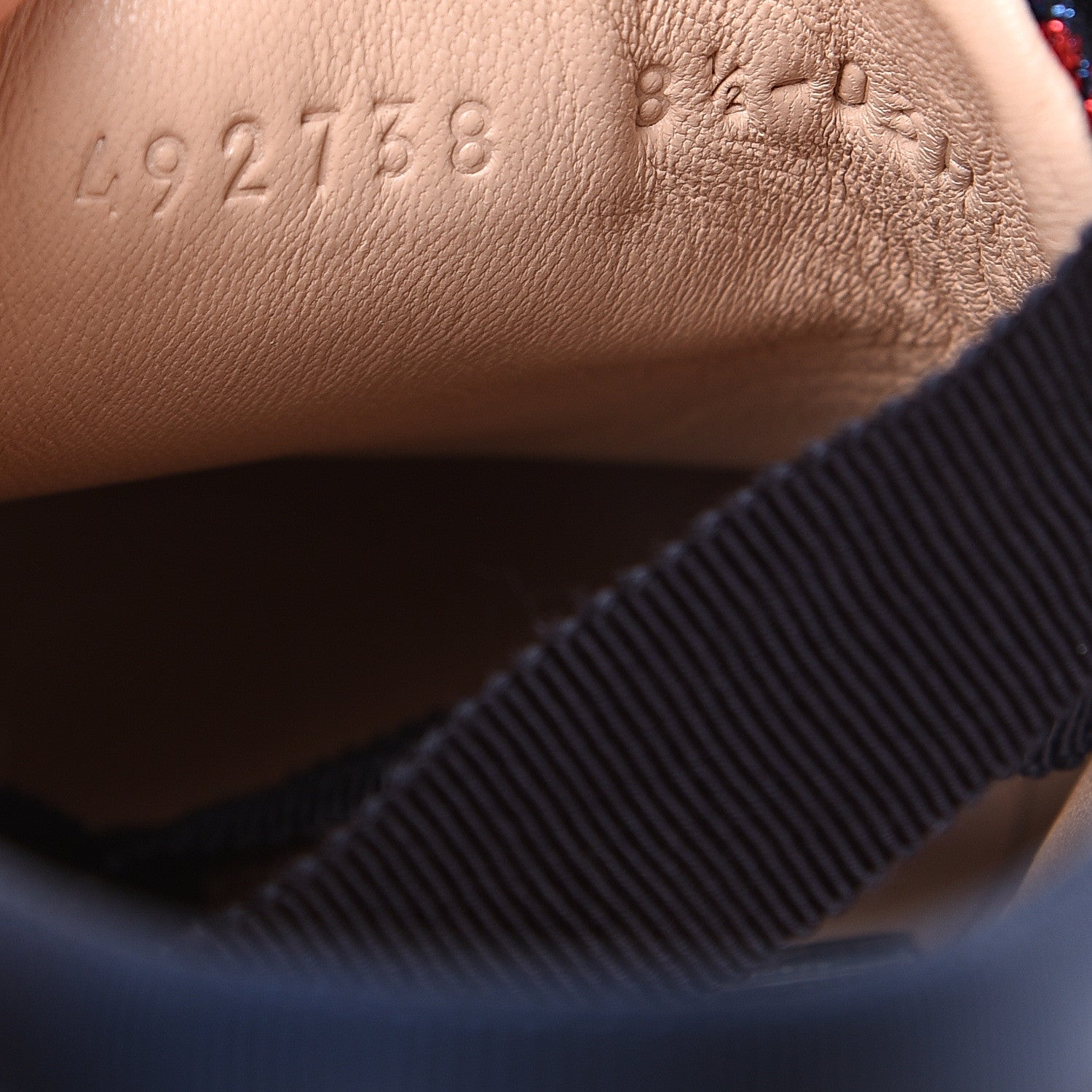 Gucci Lurex Calfskin Web GG Monogram Mens Falacer Sneakers 8.5 Iridescent Blue Iridescent Red Silver 9 of 10