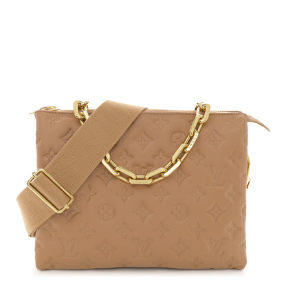 Louis Vuitton Lambskin Embossed Monogram Coussin PM Camel 1 of 11