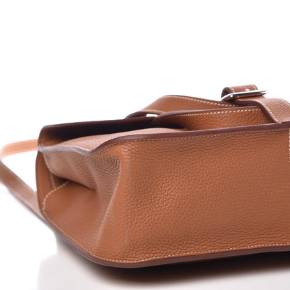 Hermes Taurillon Clemence Halzan 31 Gold 5 of 10