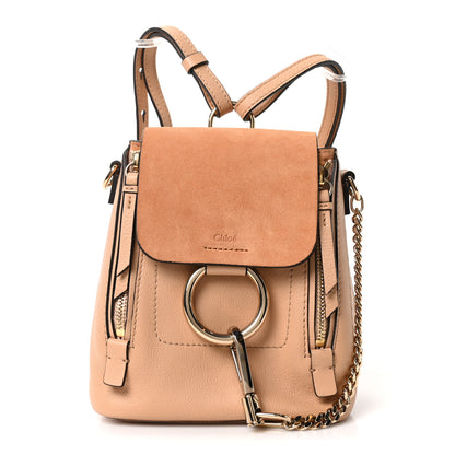 Chloe Suede Calfskin Mini Faye Backpack Blush Nude 1 of 10