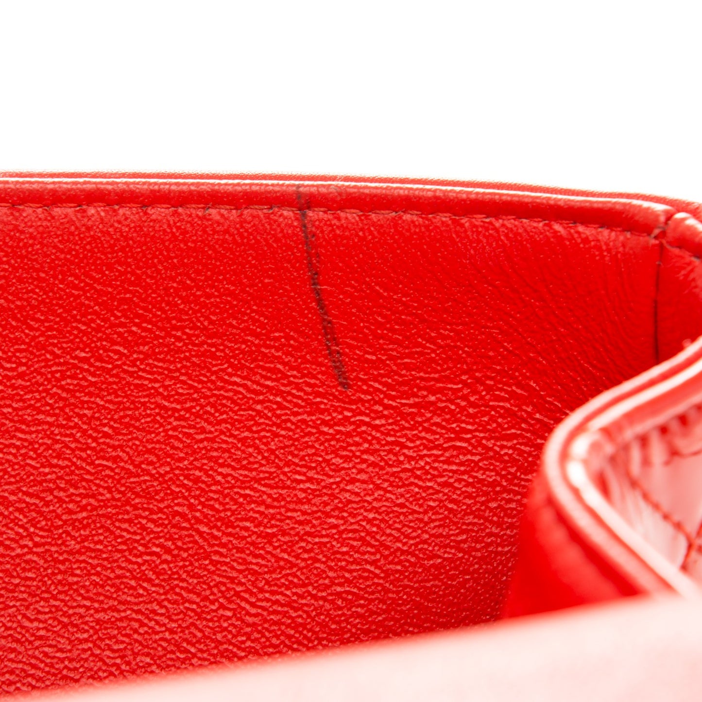 Patent Quilted Jumbo Double Flap Dark Red