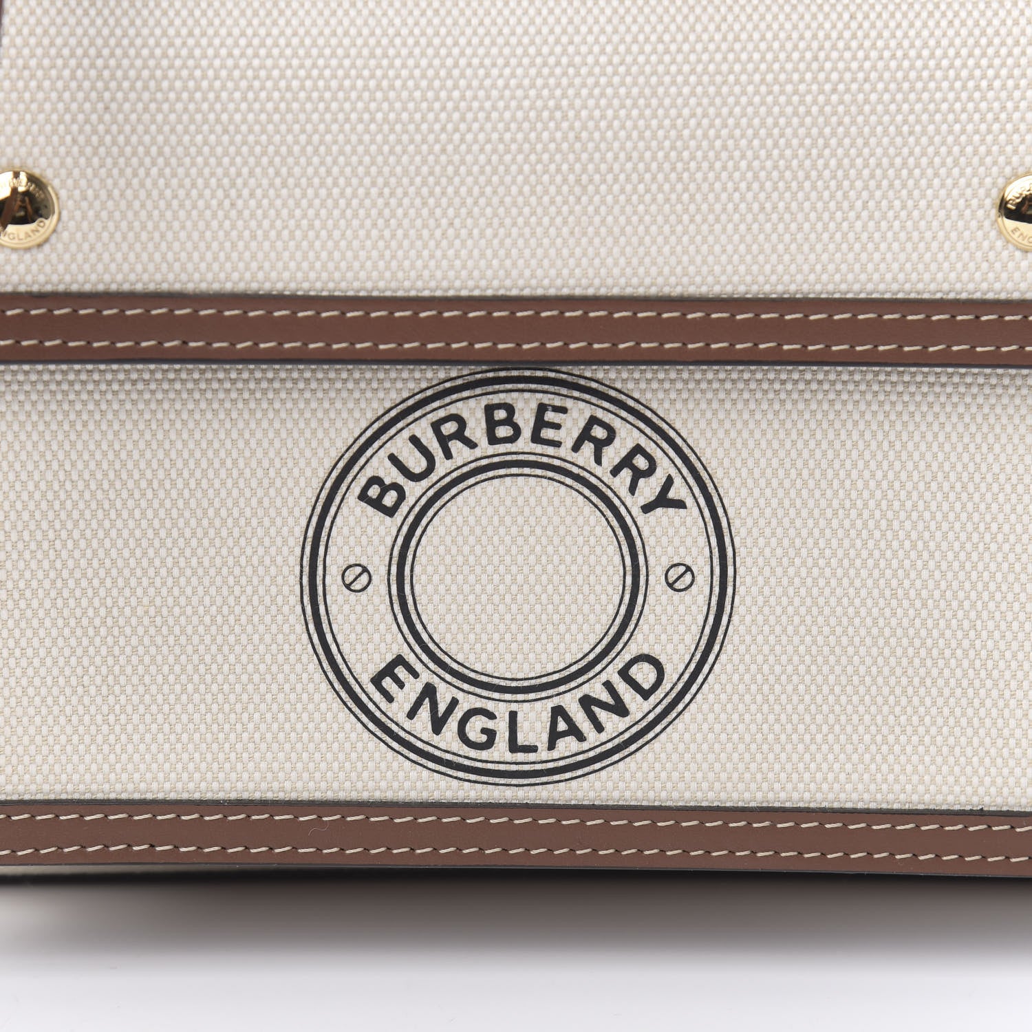 Burberry Canvas Smooth Calfskin Two Tone Mini Pocket Bag Tan 9 of 9