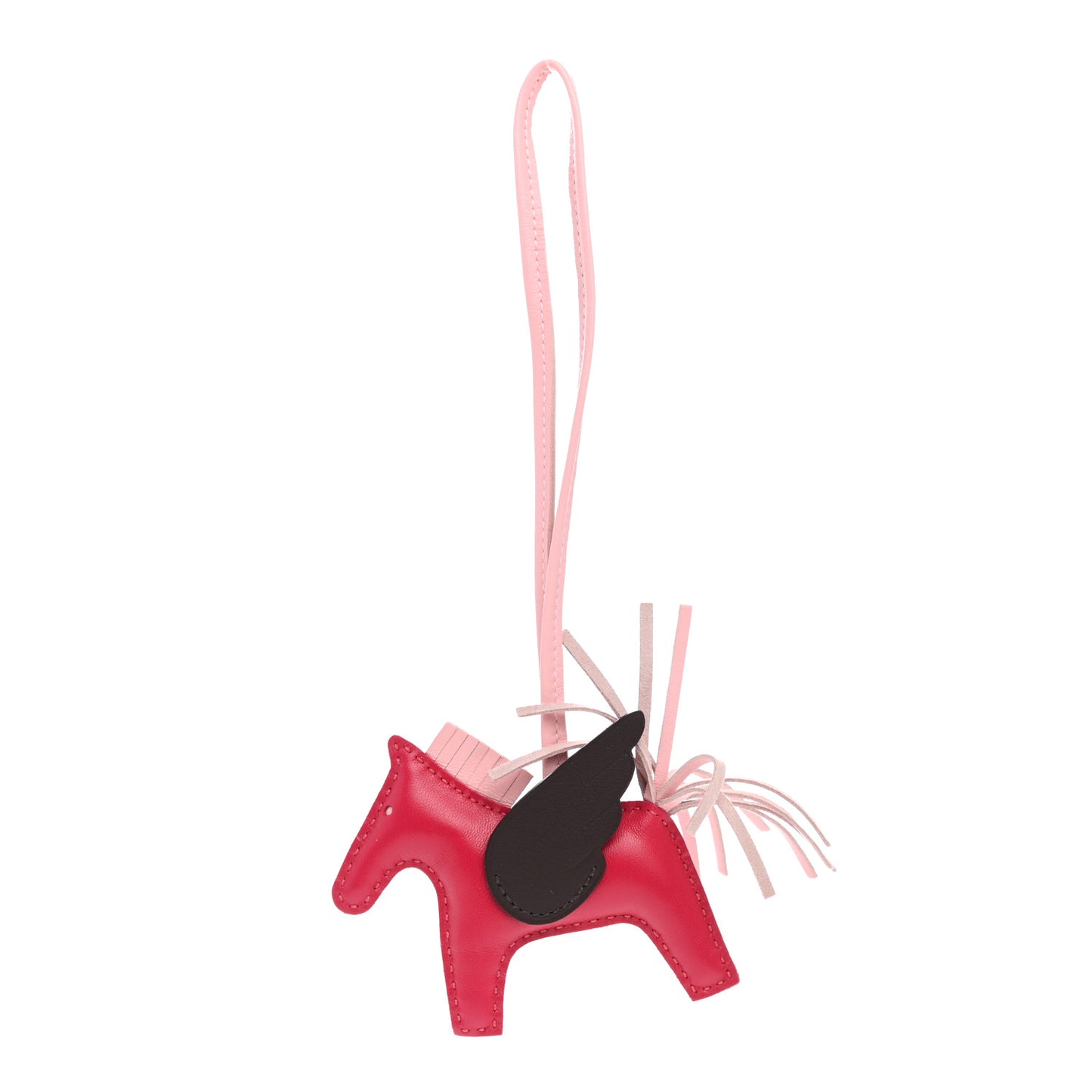 Milo Lambskin Grigri Rodeo Pegase Horse Bag Charm PM Framboise Rose Sakura Rouge Sellier