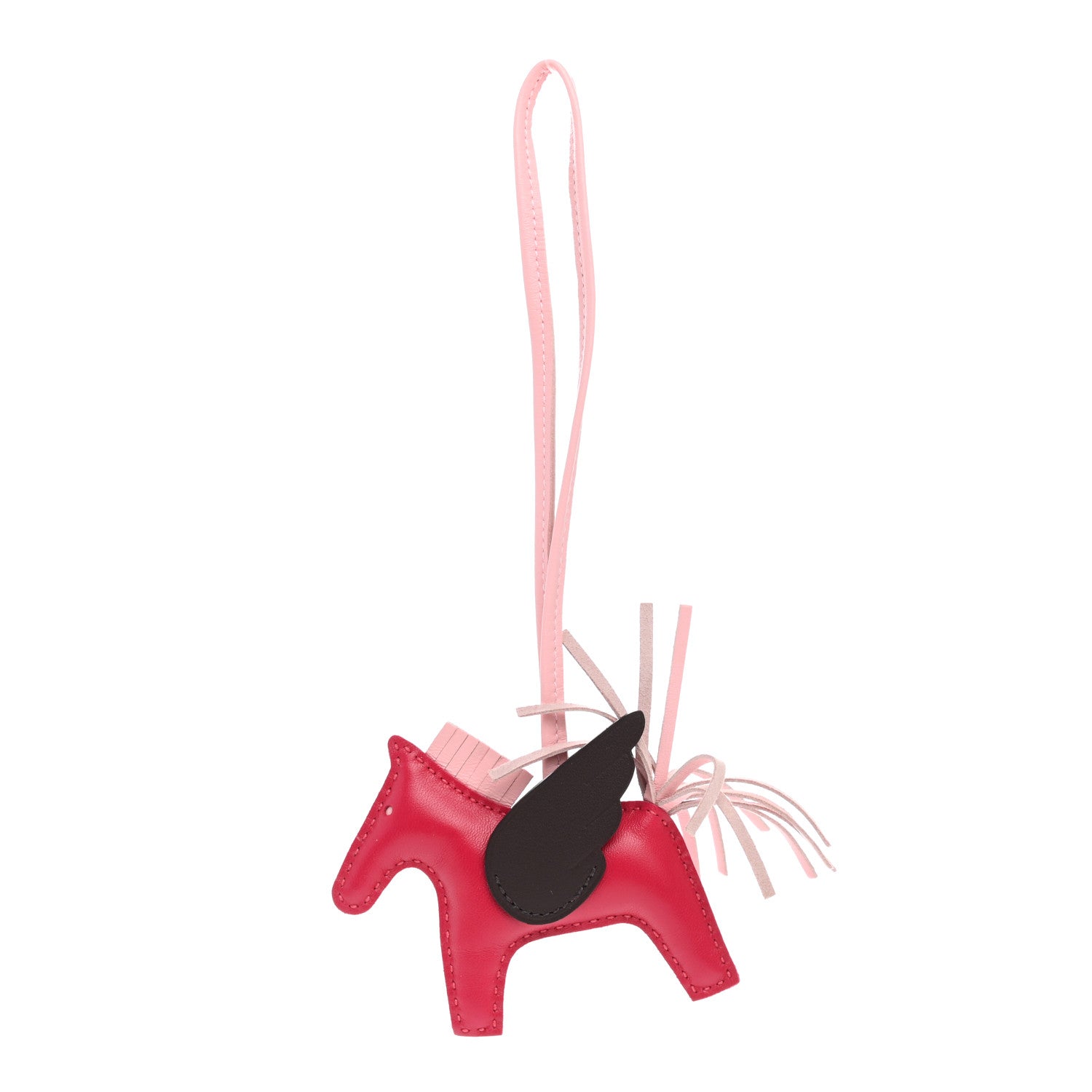 Hermes Milo Lambskin Grigri Rodeo Pegase Horse Bag Charm PM Framboise Rose Sakura Rouge Sellier 1 of 5