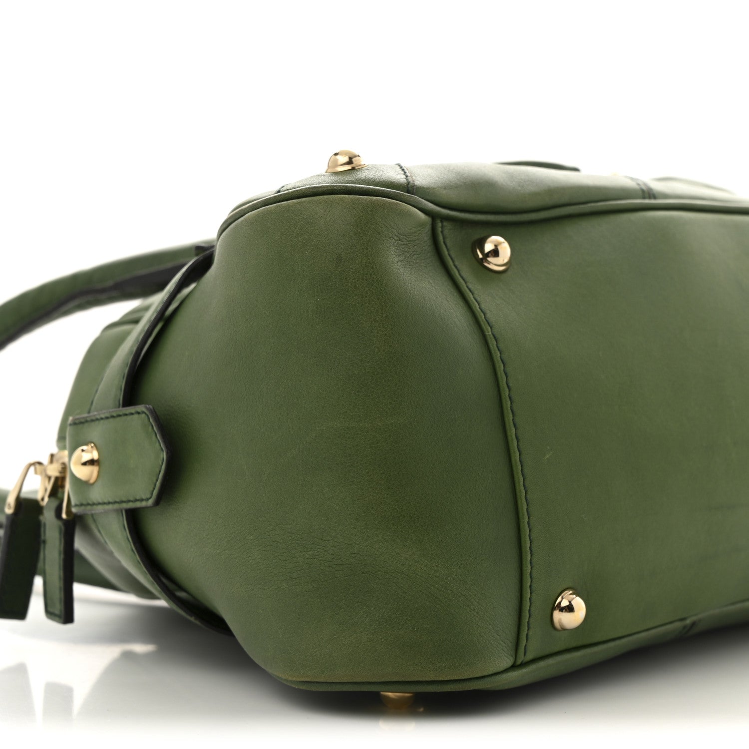 Gucci Calfskin Large Horsebit Chain Satchel Green 9 of 15
