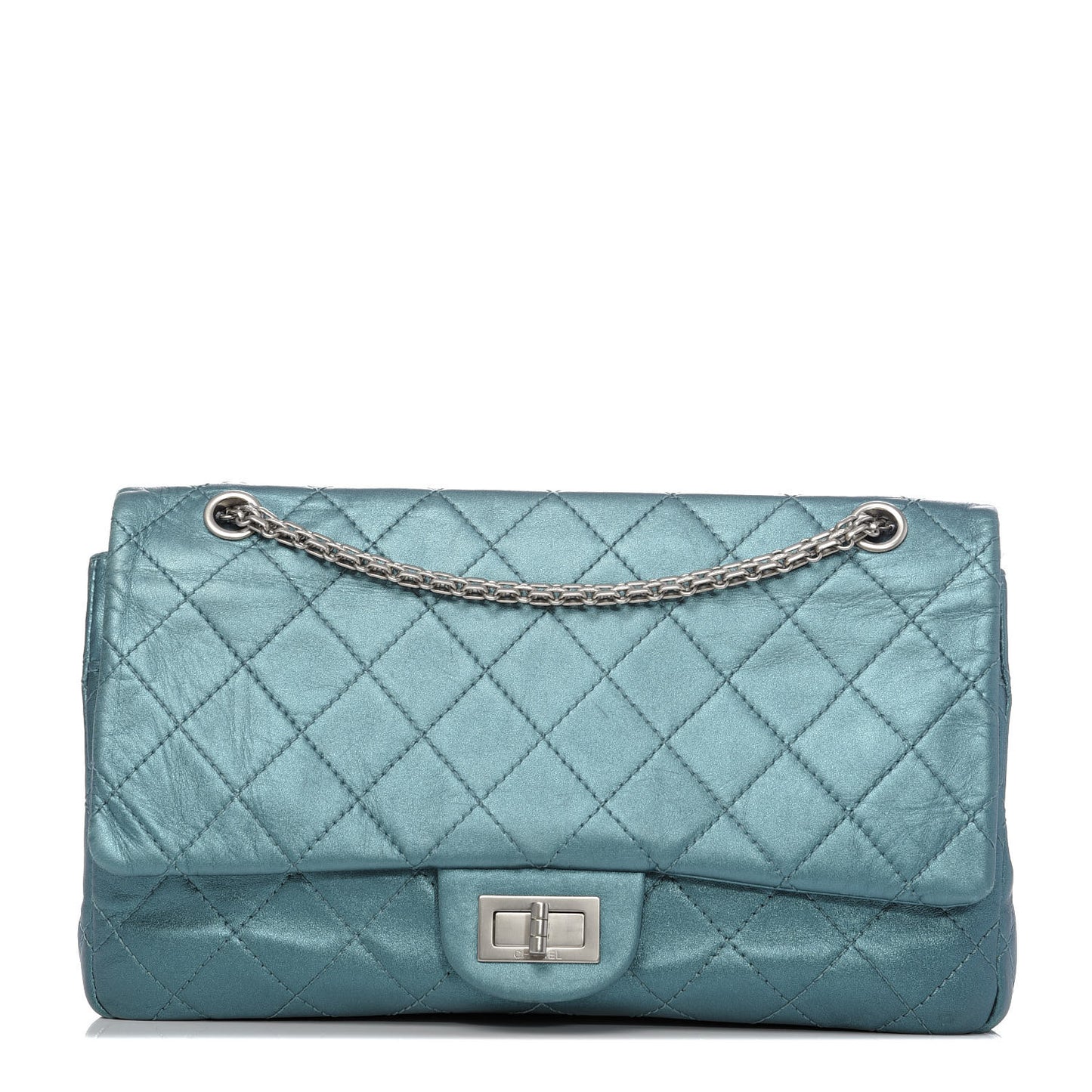 Metallic Calfskin Quilted 2.55 Reissue 227 Flap Turquoise