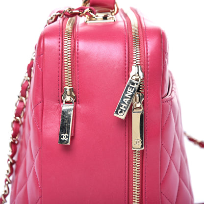 Chanel Lambskin Quilted Large Trendy CC Bowling Bag Dark Pink 13 of 13