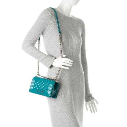 Chanel Patent Calfskin Small Boy Flap Plexiglass Turquoise 2 of 11