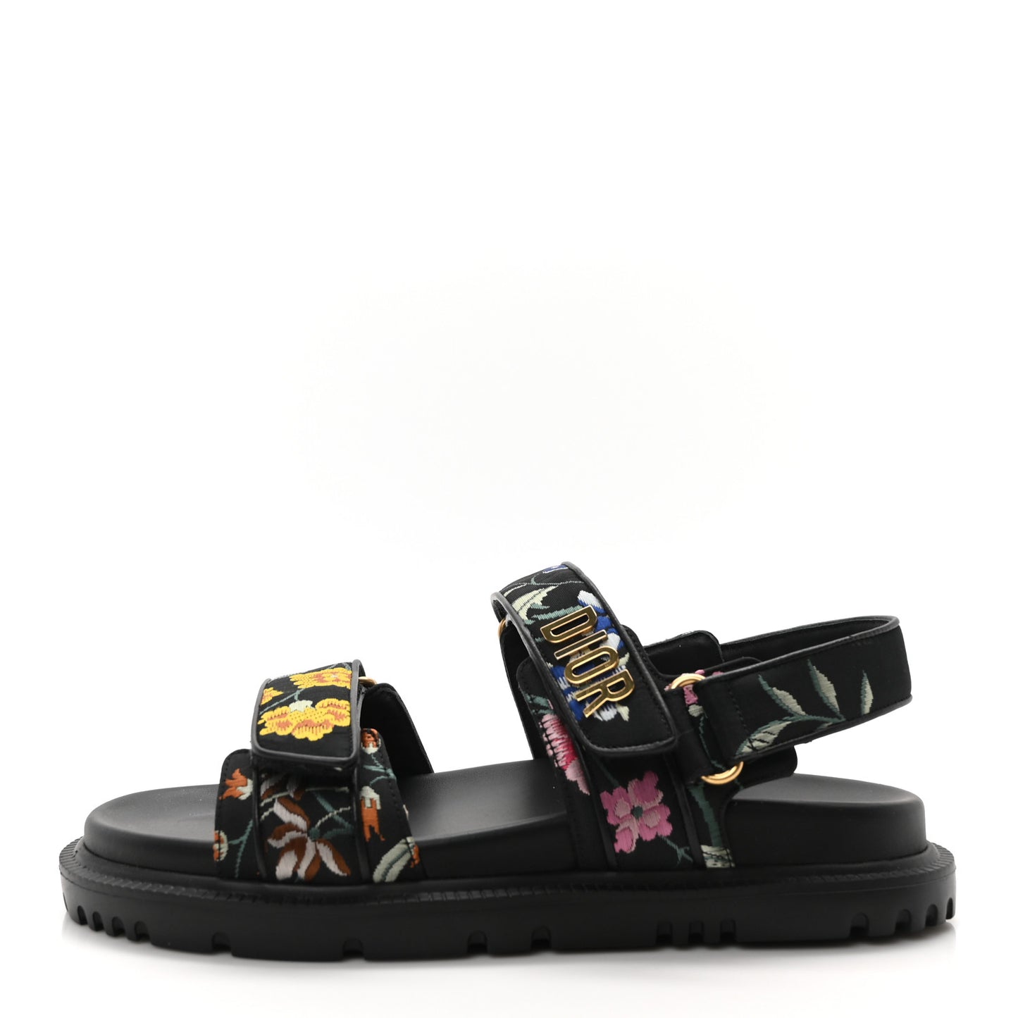 Technical Fabric Petites Fleurs Print Dioract Sandals 37 Black Multicolor