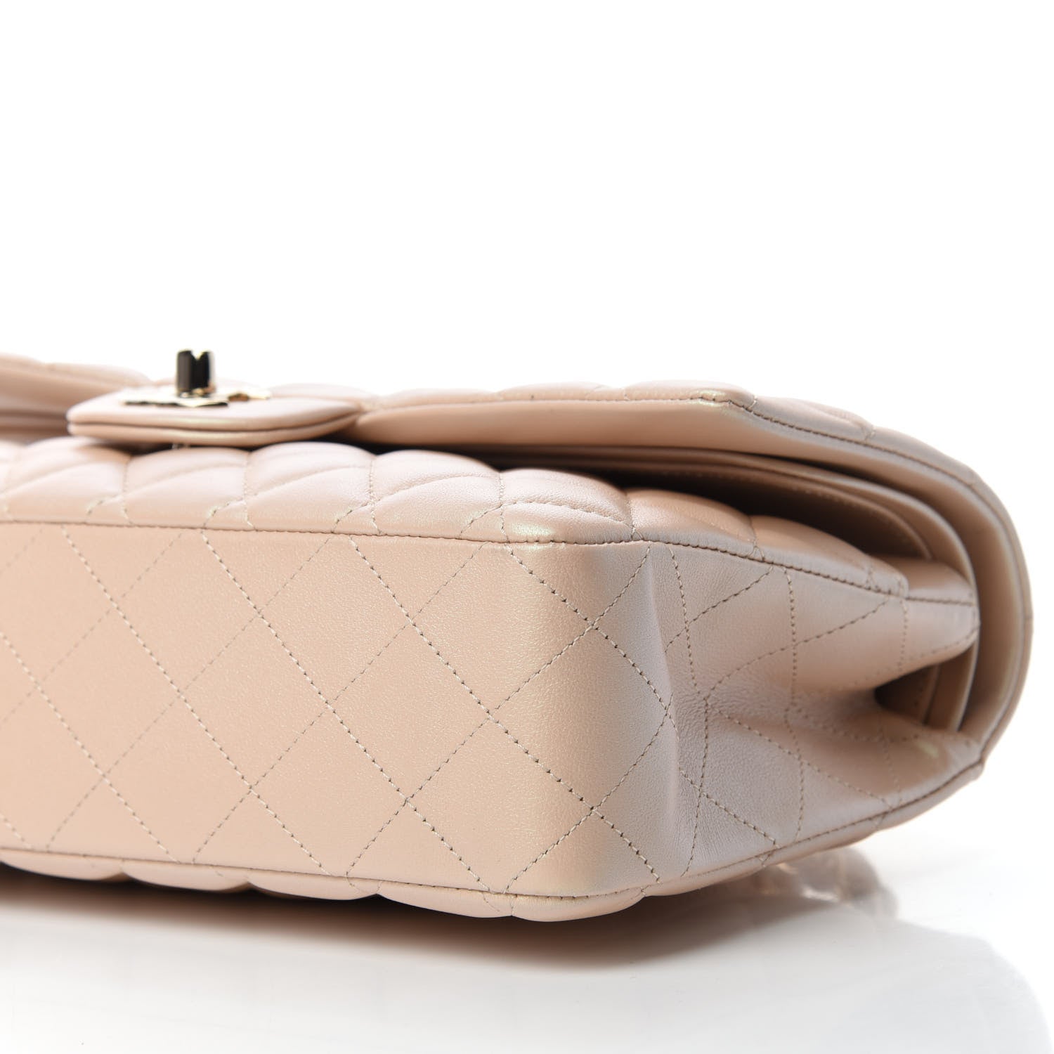 Chanel Iridescent Calfskin Quilted Medium Double Flap Beige 7 of 10