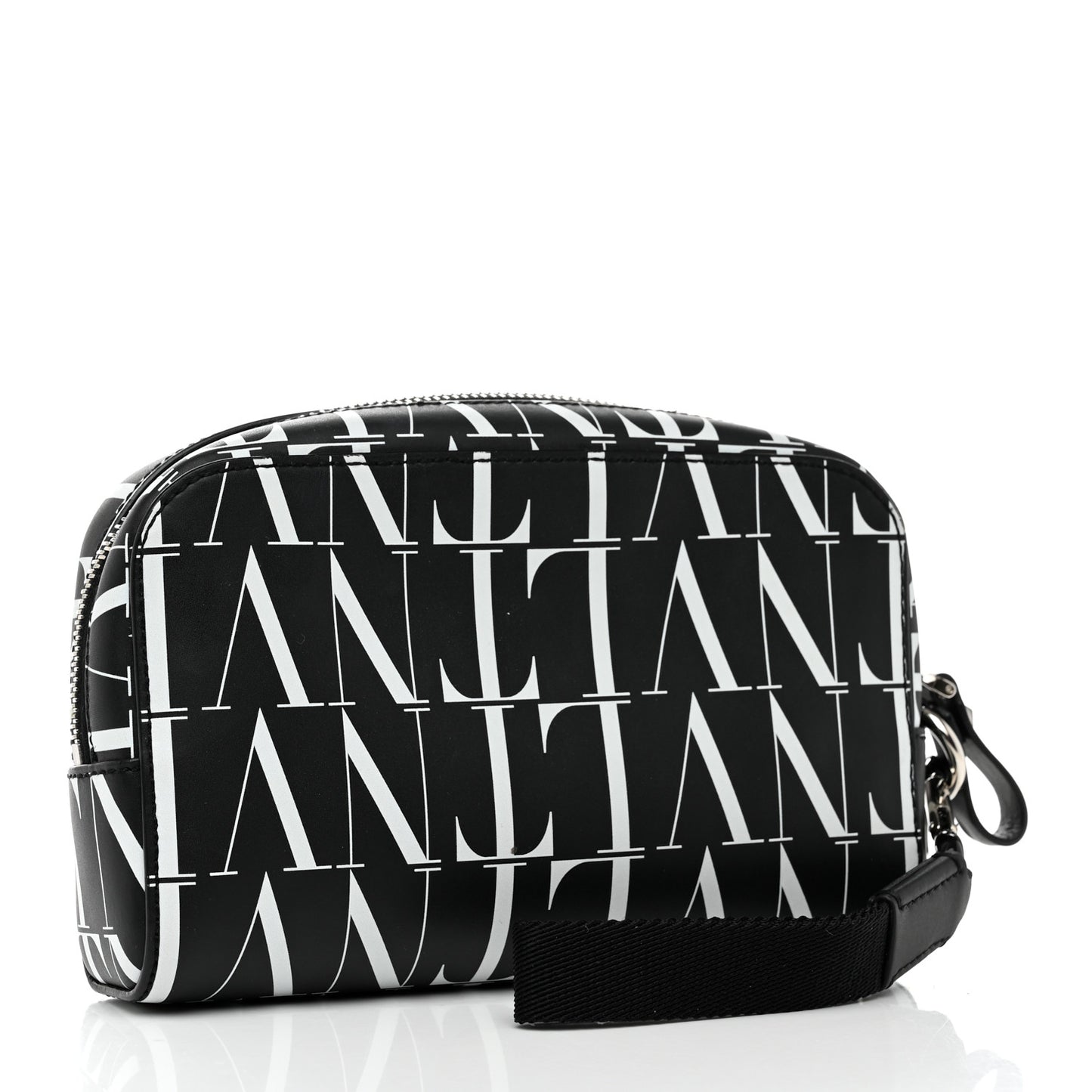 Calfskin VLTN Times Wash Bag Black White