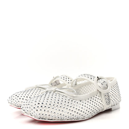 Christian Louboutin Crystal Mamastrapitina Strass Mesh Ballerina Flats 37 White 4 of 9