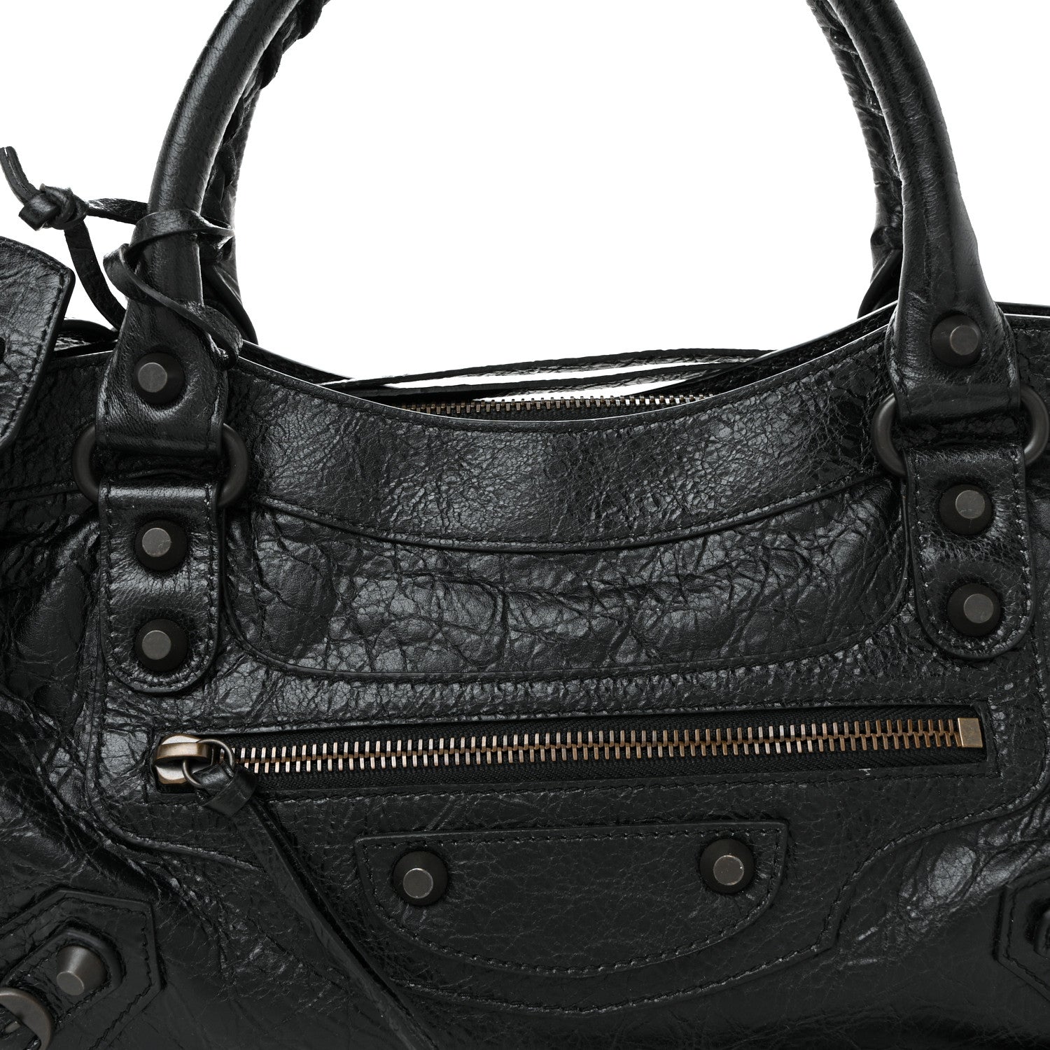 Balenciaga Agneau Arena Classic Hardware Le City First Bag Black 8 of 10