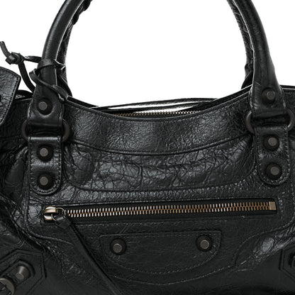 Balenciaga Agneau Arena Classic Hardware Le City First Bag Black 8 of 10