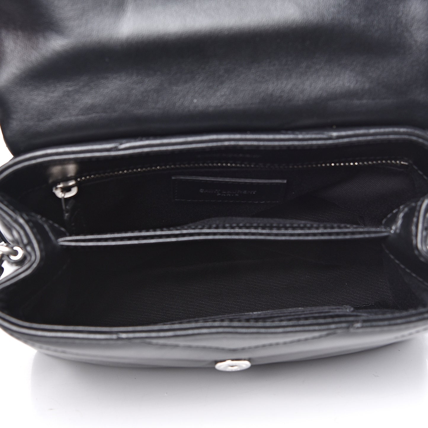 Calfskin Y Quilted Monogram Toy Loulou Crossbody Bag Black