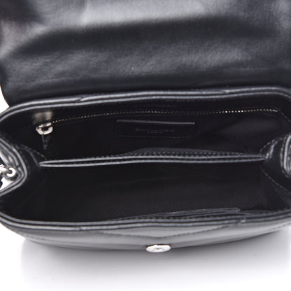 Saint Laurent Calfskin Y Quilted Monogram Toy Loulou Crossbody Bag Black 4 of 12