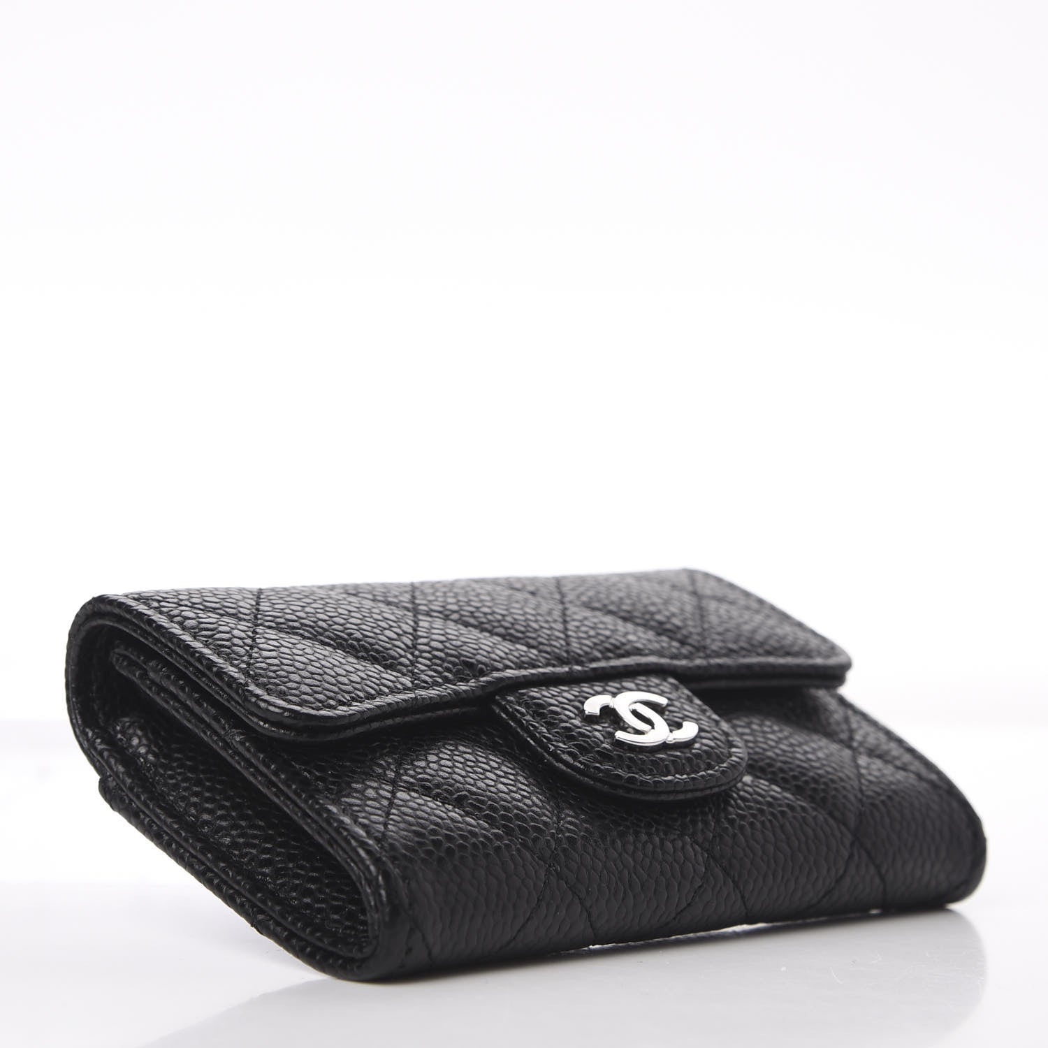 Chanel Caviar Quilted Flap Card Holder Wallet Black 4 of 9