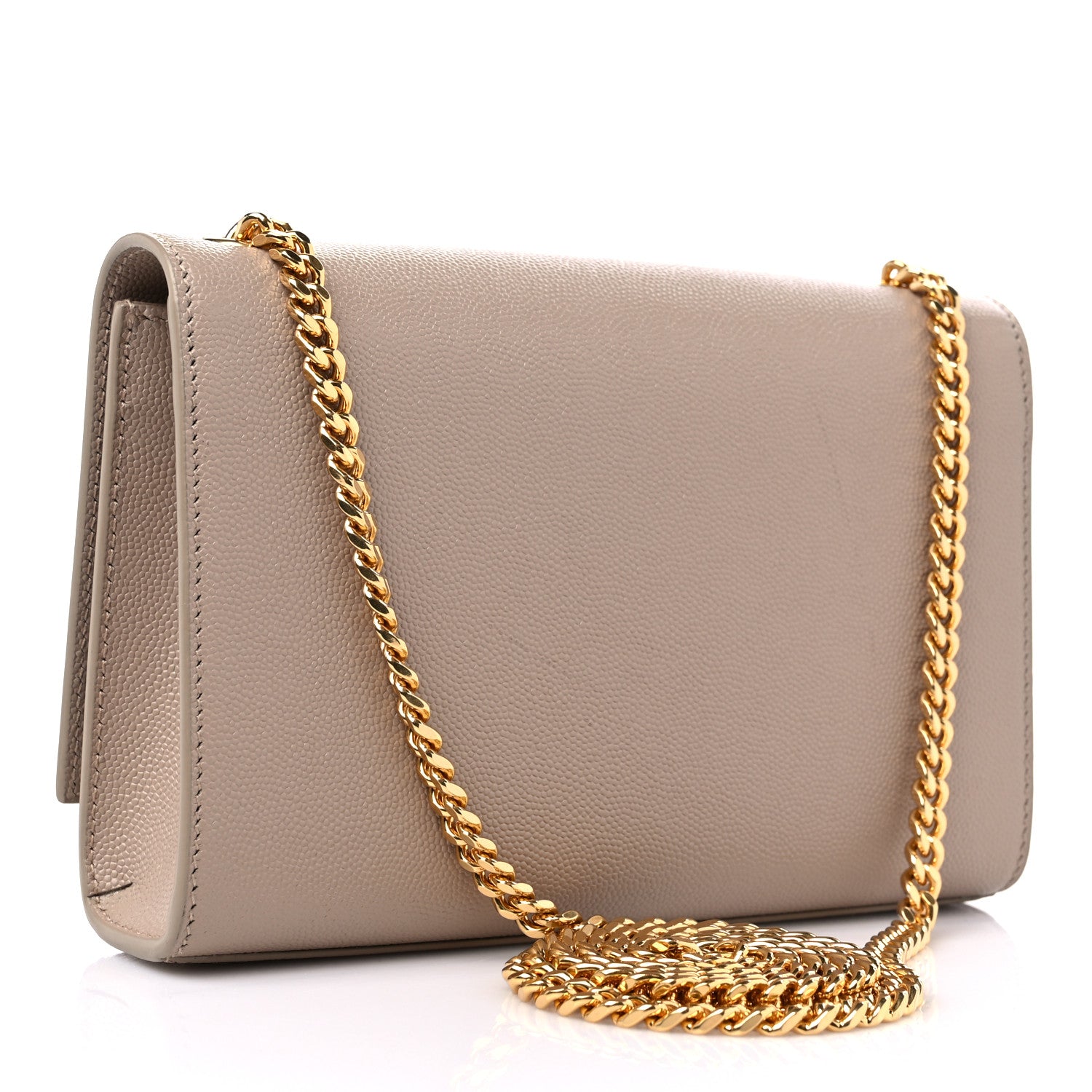 Saint Laurent Grain De Poudre Small Monogram Kate Satchel Dark Beige 5 of 11