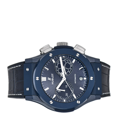 Hublot Ceramic Alligator 45mm Classic Fusion Chronograph "Champions League" Limited Edition Automatic Watch Blue 521.EX.7170.LR.UCL18 2 of 5