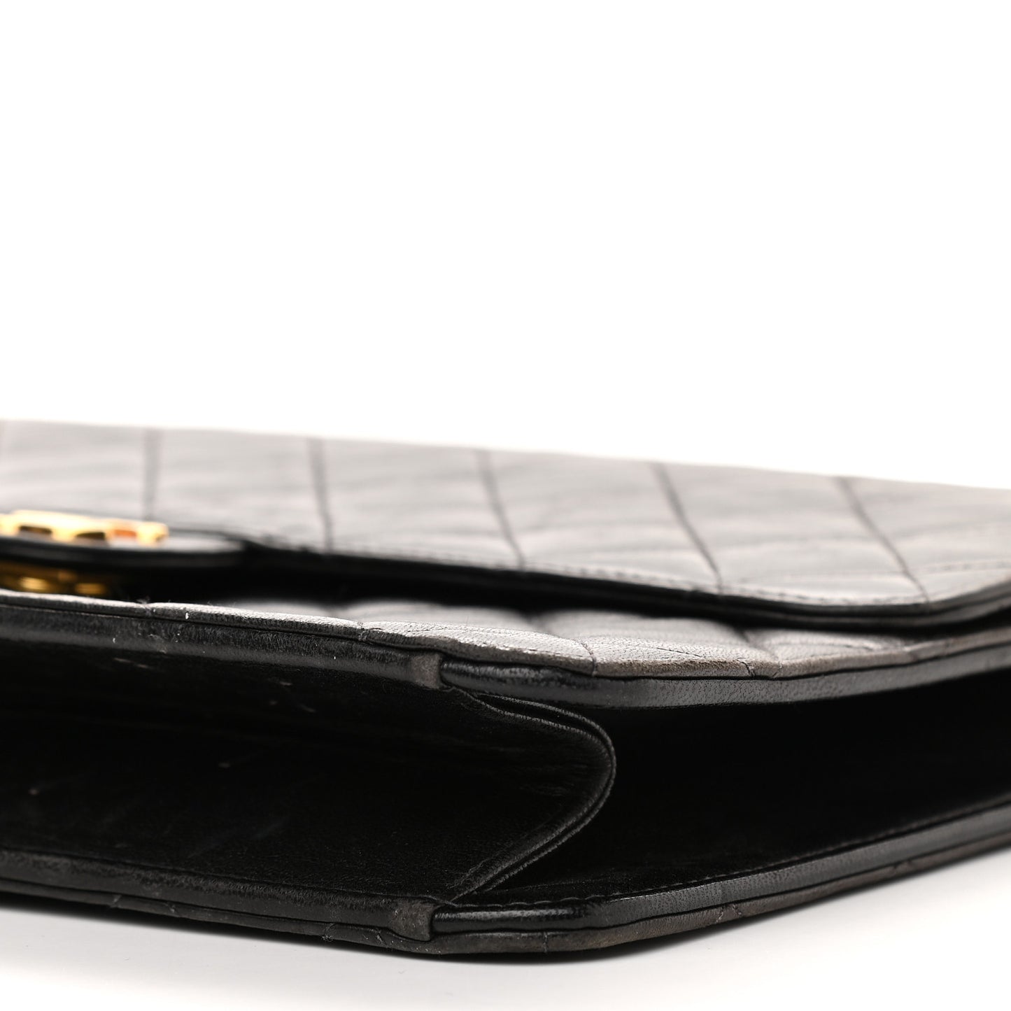 Lambskin Quilted Small Single Flap Black