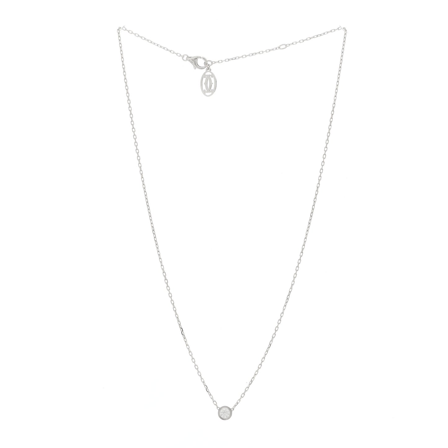 18K White Gold Diamond LM D'Amour Pendant Necklace