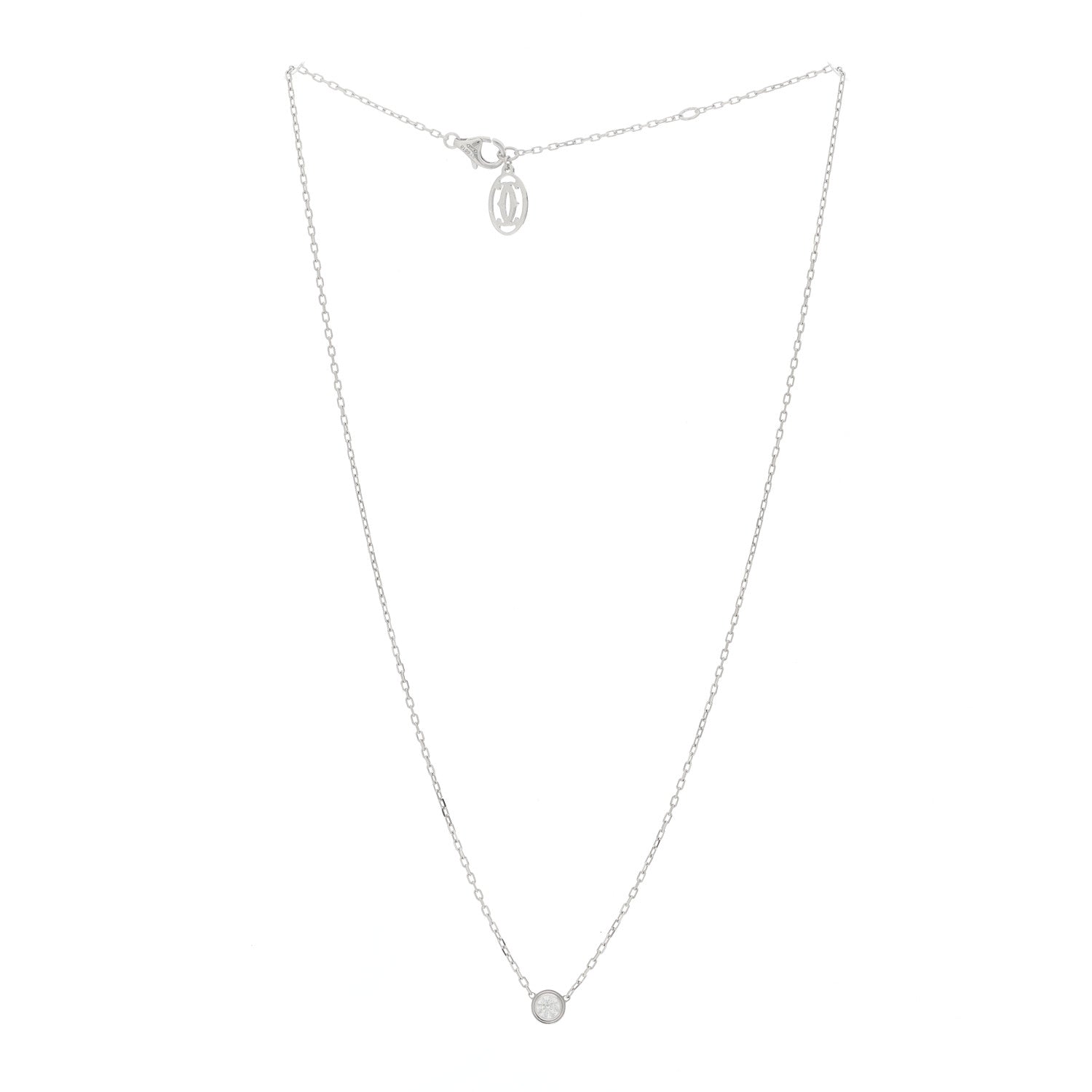 Cartier 18K White Gold Diamond LM D'Amour Pendant Necklace 2 of 5
