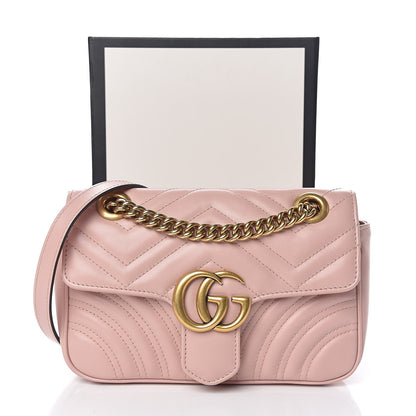 Gucci Calfskin Matelasse Mini GG Marmont Shoulder Bag Perfect Pink 11 of 11