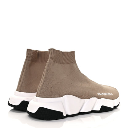 Balenciaga Neoprene Knit Bi-Color Sole Womens Speed Sneakers 37 Beige White Black 4 of 8