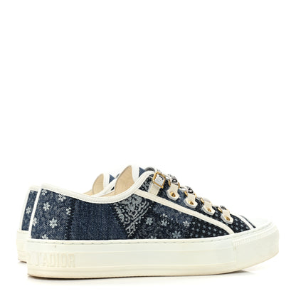 Christian Dior Denim Patchwork Walk'n Dior Low Top Sneakers 37 Blue 5 of 14