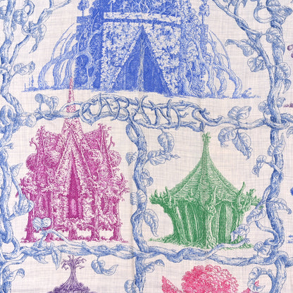 Hermes Cashmere Silk Les Cabanes Shawl 140 Gris Chine Bleu Violet 2 of 4