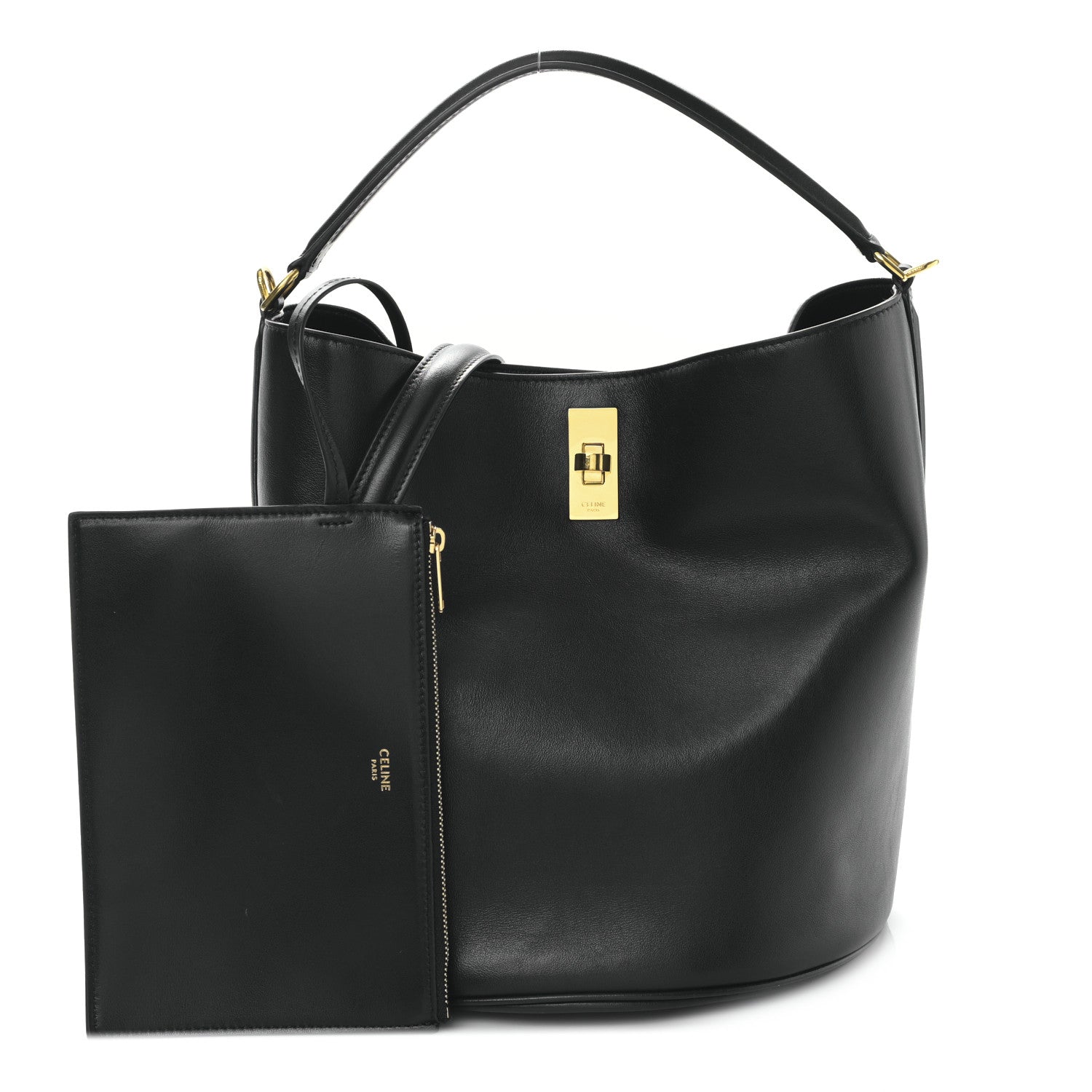 Celine Smooth Calfskin Bucket 16 Bag Black 1 of 11