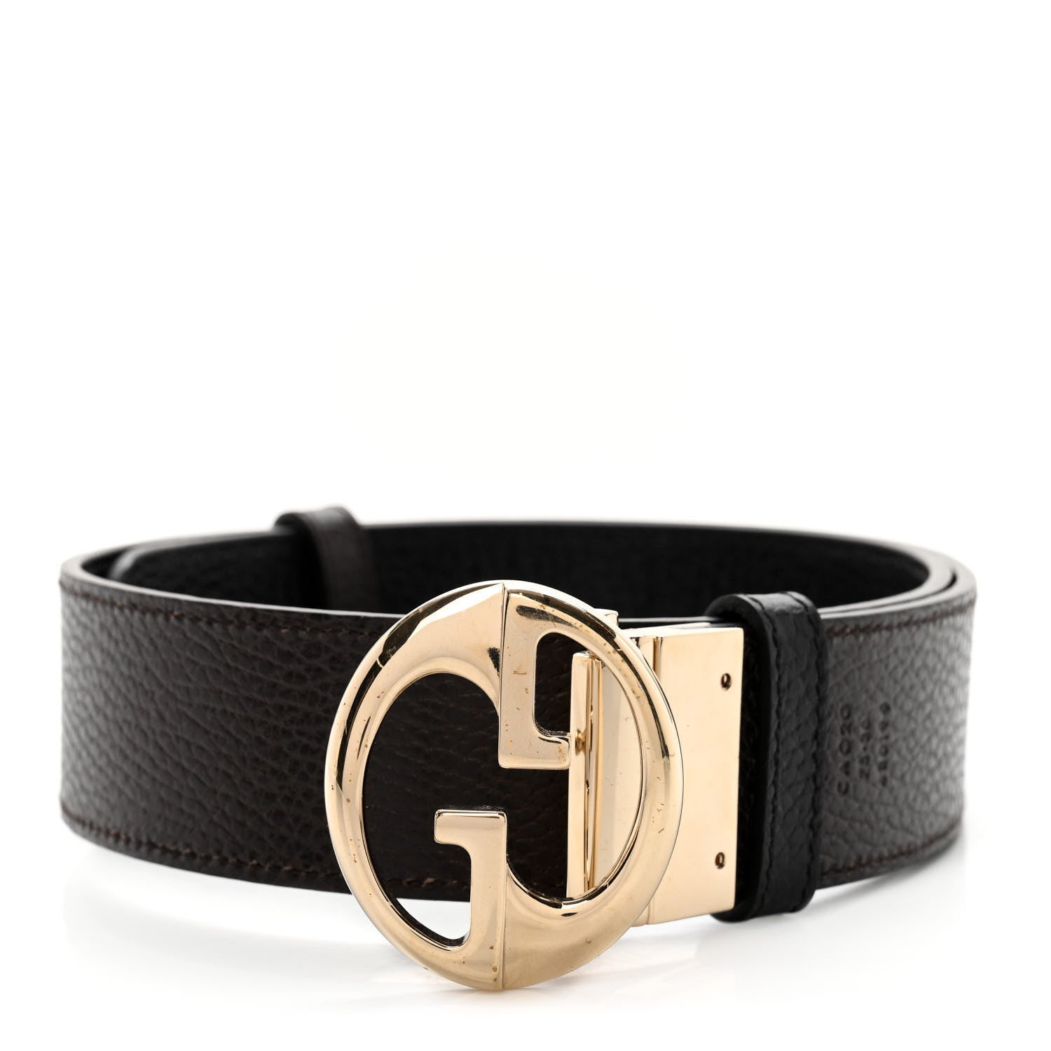 Gucci Dollar Calfskin 1973 Reversible Belt 75 30 Black Testa di Moro 1 of 7