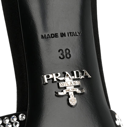 Prada Satin Crystal Logo 65mm Slide Sandals 38 Cristal 8 of 9