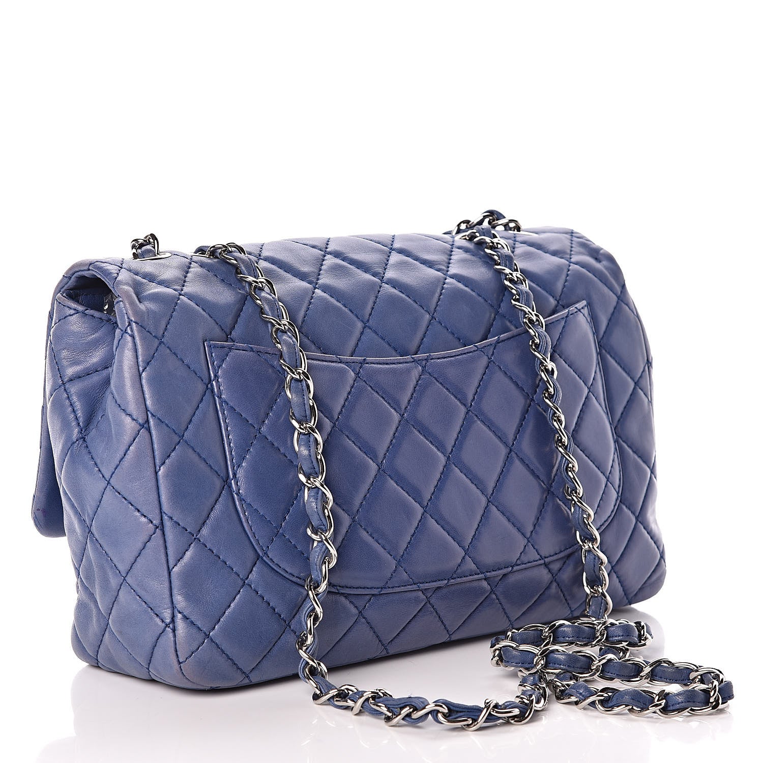 Chanel Lambskin Jumbo Single Flap Blue 3 of 12