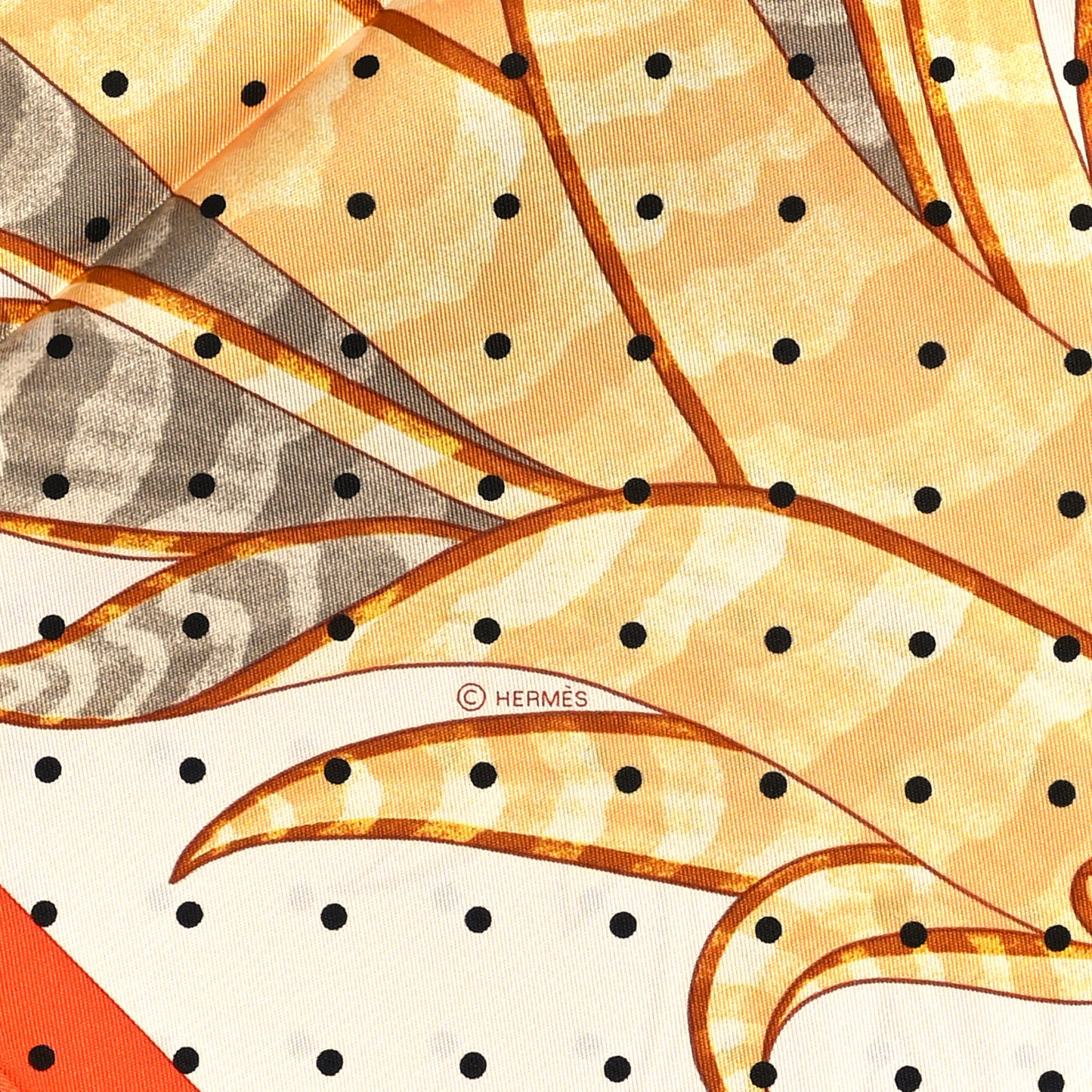 Silk Index Bromeliaceae Scarf 90 Ivory Orange Beige