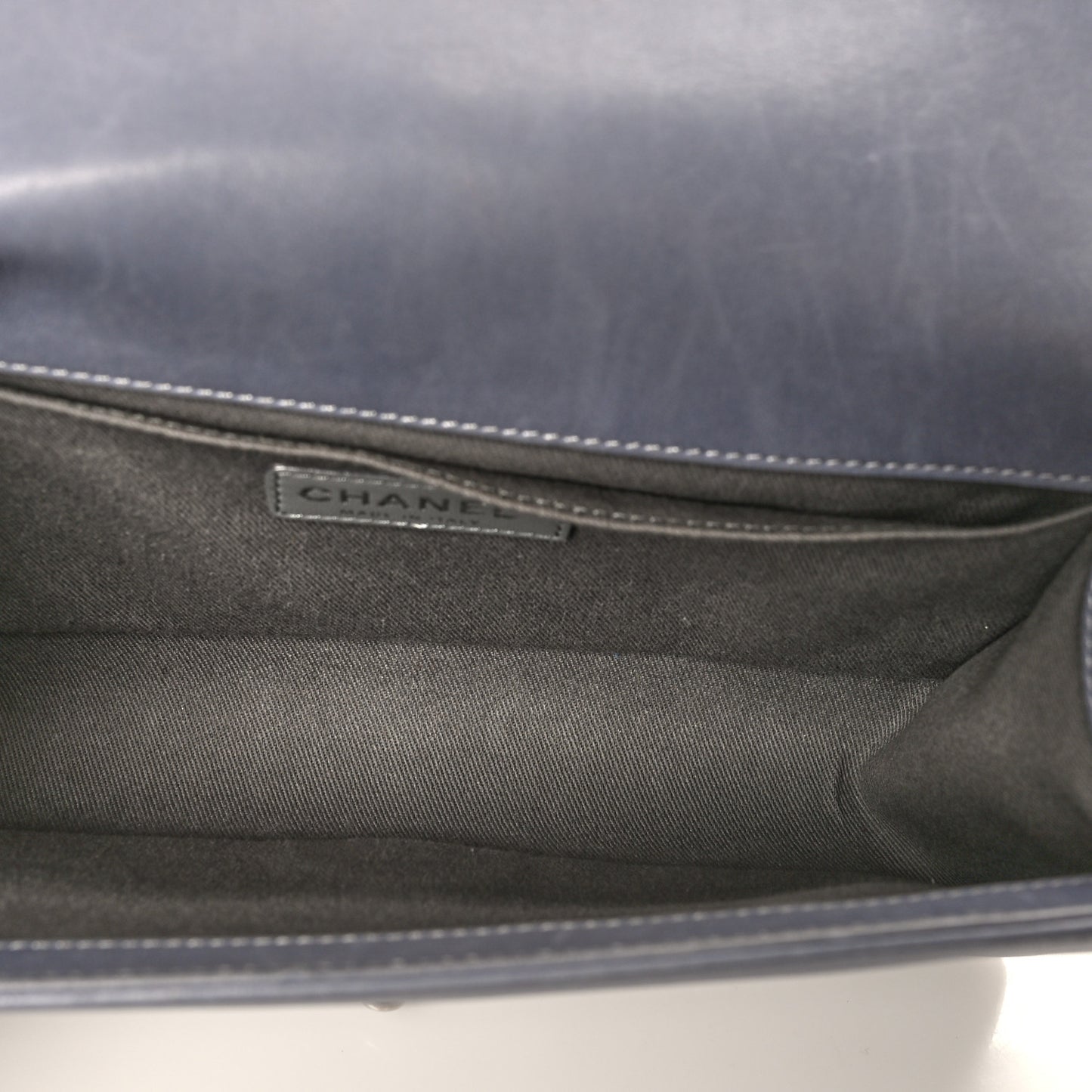 Calfskin Quilted Medium Boy Flap Grey