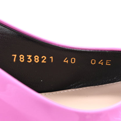 Gucci Vernice Crystal Nappa Charlotte Signoria 105 Slingback Pumps 40 Libre Pink 9 of 10