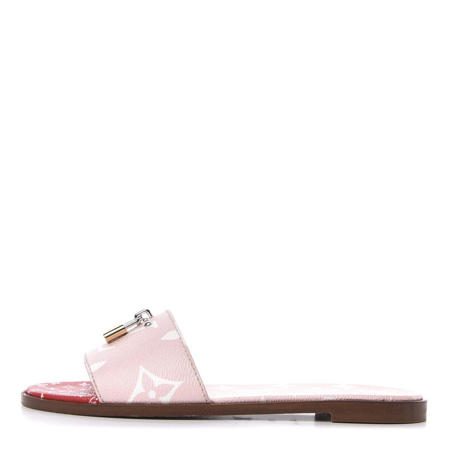 Louis Vuitton Monogram Giant Lock It Flat Mules 39 Rouge Rose 1 of 8