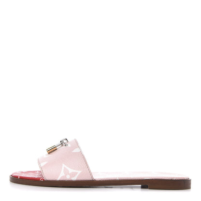 Louis Vuitton Monogram Giant Lock It Flat Mules 39 Rouge Rose 1 of 8
