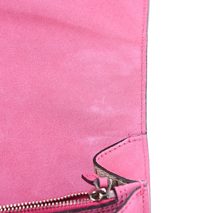 Gucci GG Supreme Monogram Suede Pierced Heart Embroidered Medium Dionysus Shoulder Bag Beige Ebony Pink Tropical Flower 7 of 14