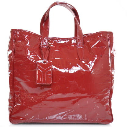 Saint Laurent Patent Croc Raspail Tote Red 1 of 8