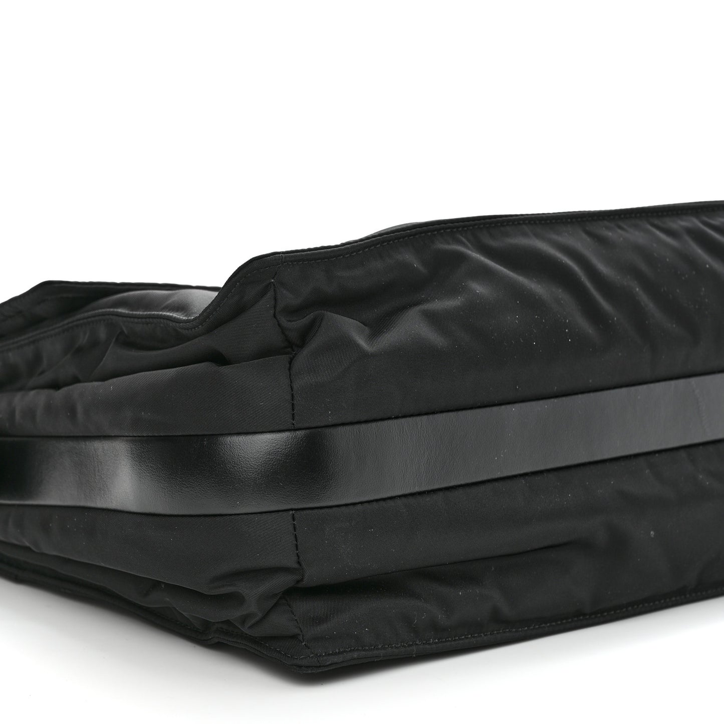 Re-Nylon Vitello Padded Large Flap Shoulder Bag Black
