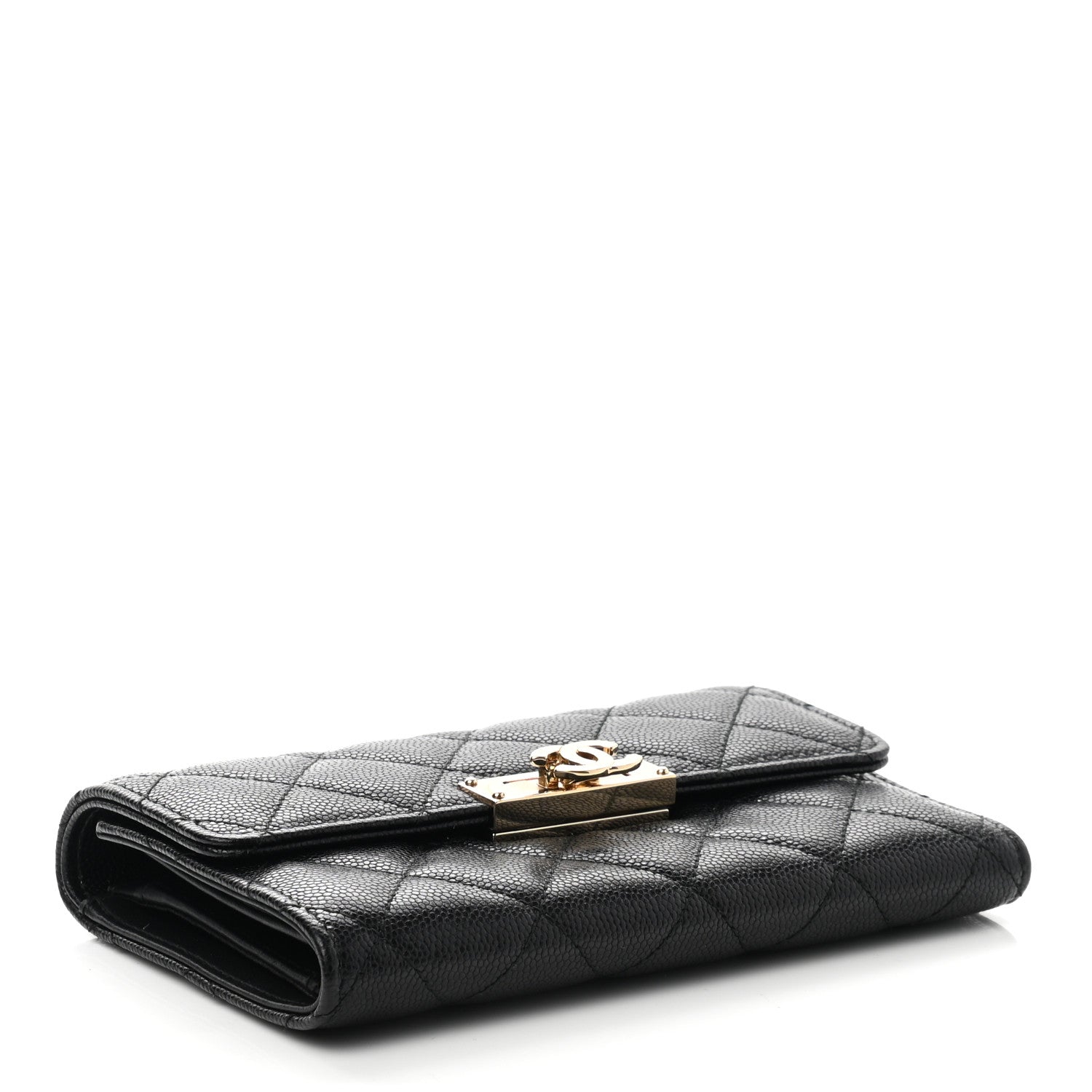 Chanel Caviar Quilted Small Golden Class Flap Wallet Black 4 of 7