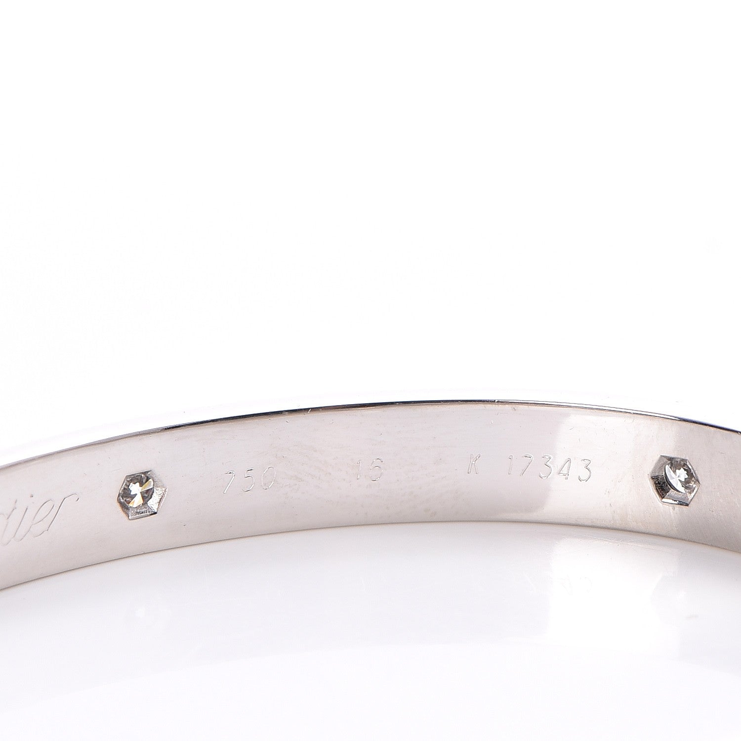 Cartier 18K White Gold 6 Diamond LOVE Bracelet 16 5 of 6