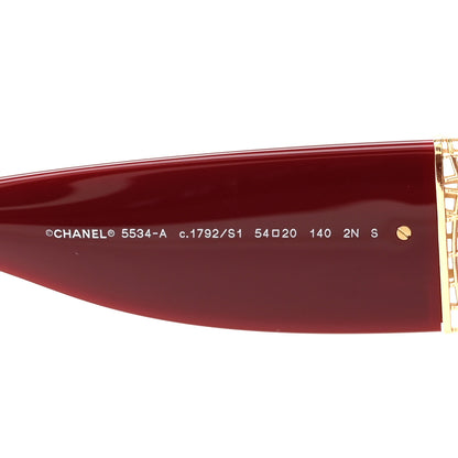 Chanel Acetate Rectangle Sunglasses 5534 Red 5 of 9