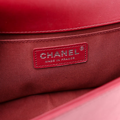 Chanel Calfskin Chevron Quilted Medium Boy Flap Burgundy 6 of 11