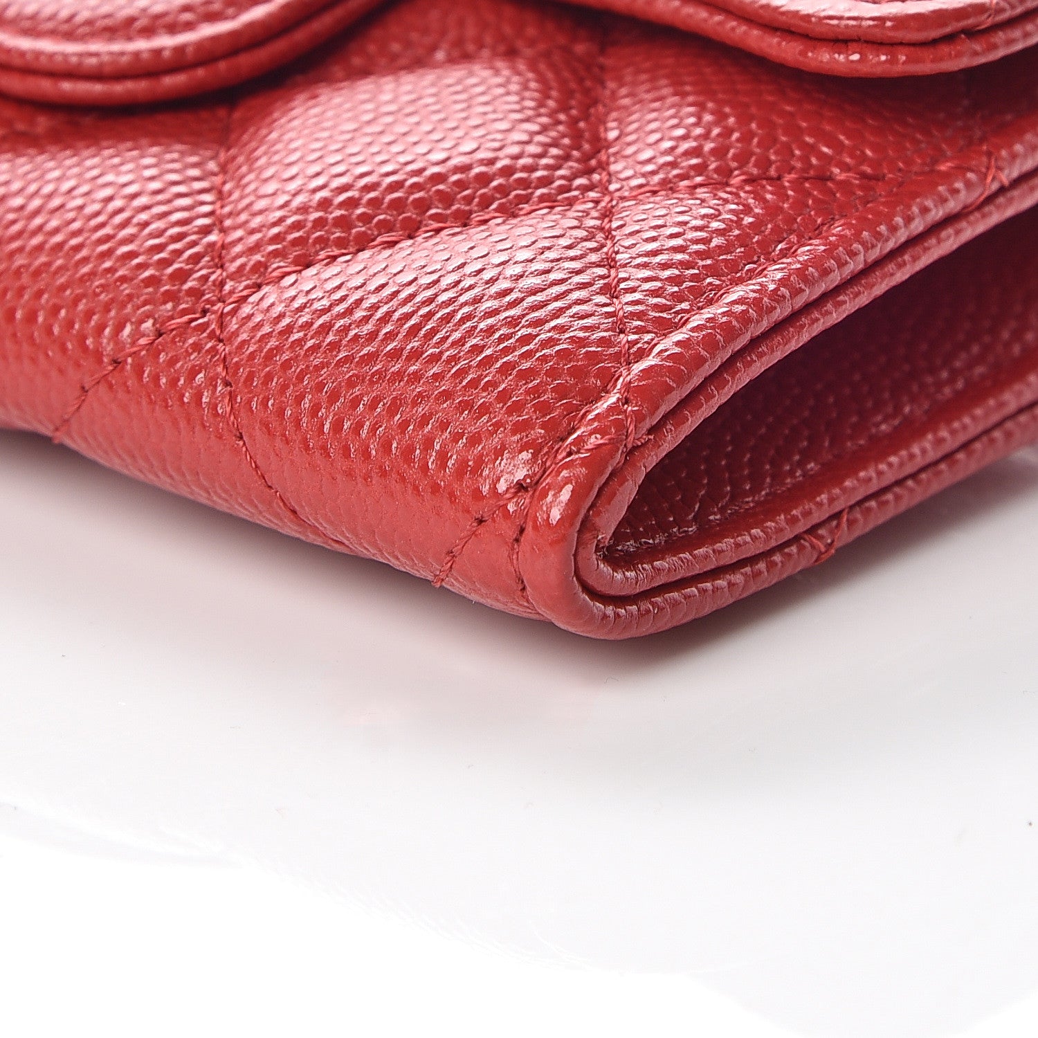 Chanel Caviar Quilted Flap Card Holder Dark Red 6 of 10