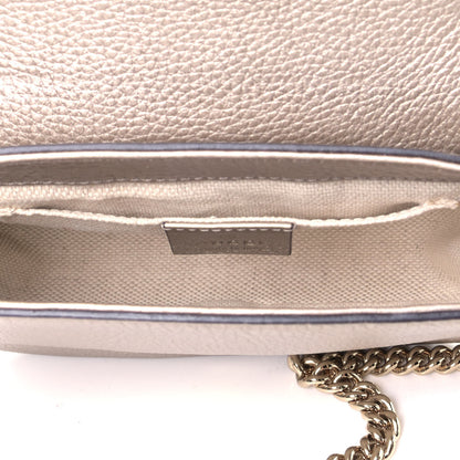 Gucci Metallic Pebbled Calfskin Small Soho Flap Crossbody Golden Beige 5 of 7